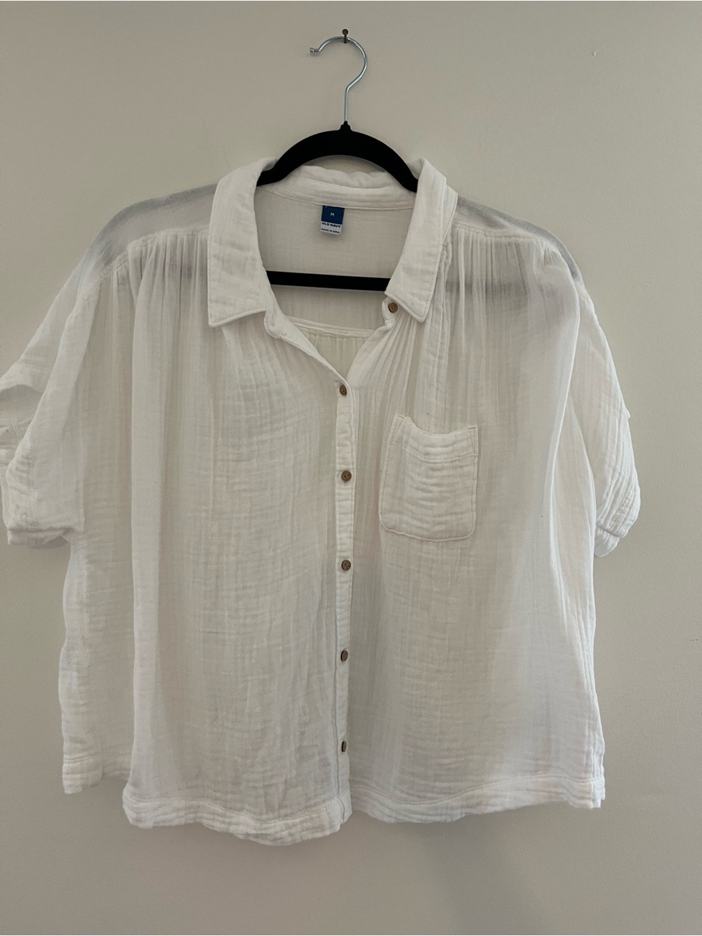 Old Navy White Gauze Button-Down Shirt for Women